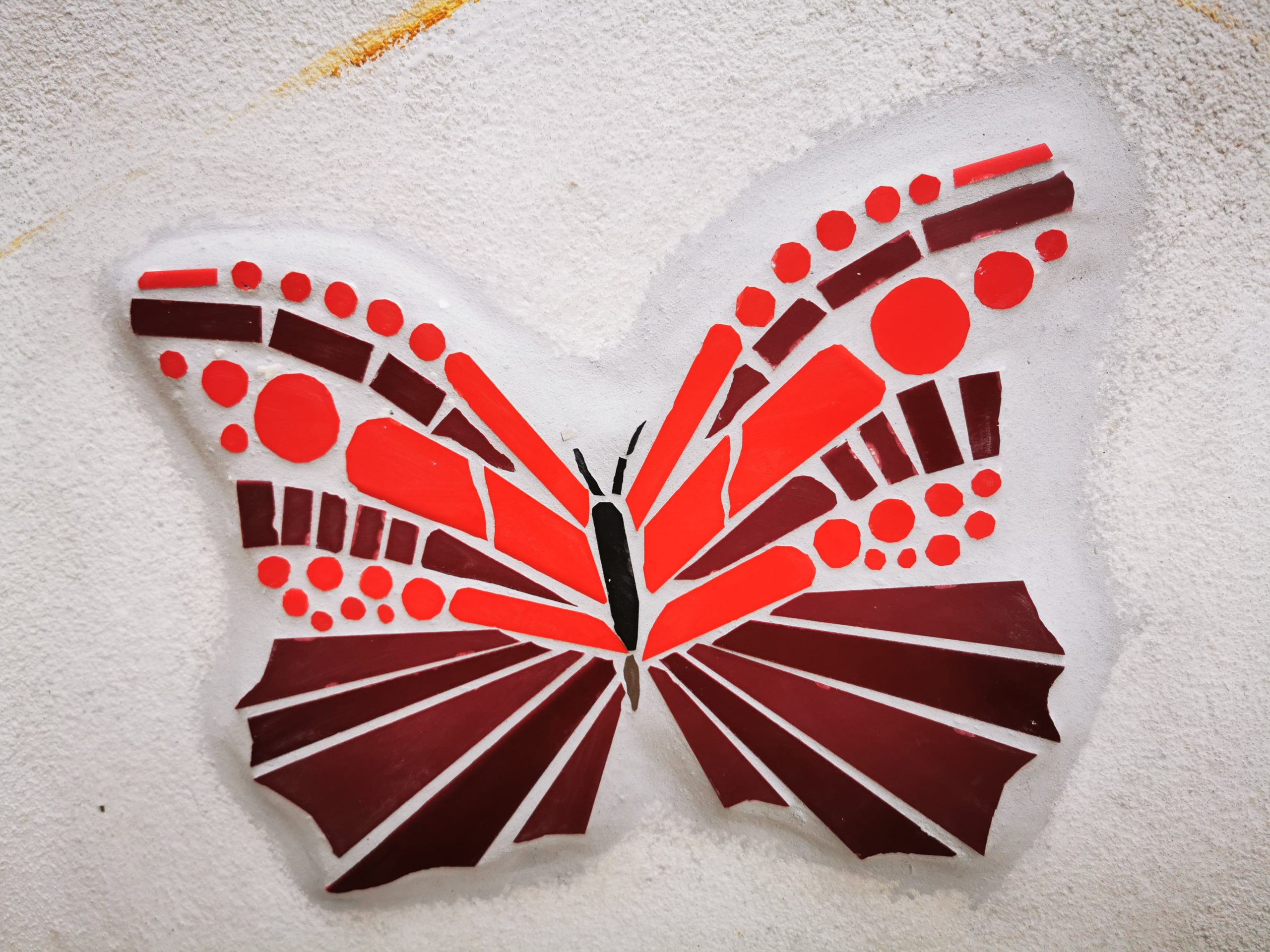 roter Mosaik Schmetterling